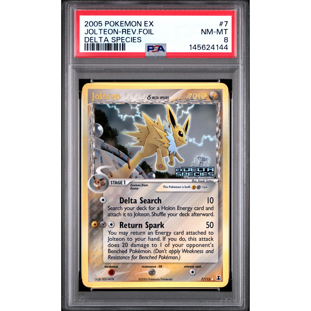 Pokémon TCG: Jolteon #7 PSA 8 Reverse Holo - Delta Species
