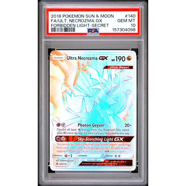 Pokémon TCG: Ultra Necrozma Gx #140 PSA 10 - Forbidden Light