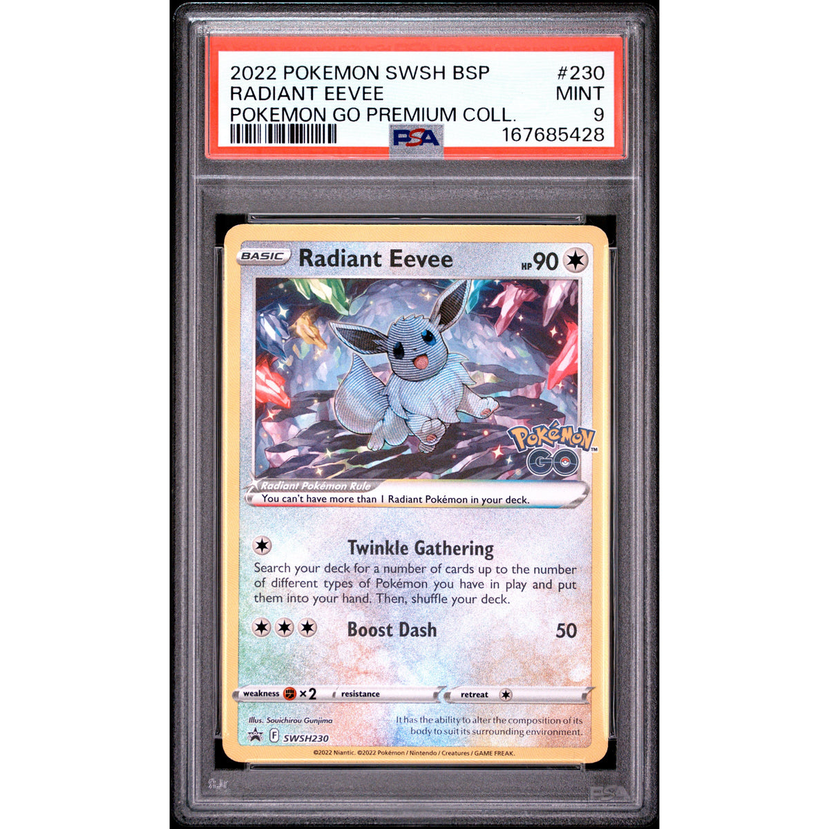 Pokémon TCG: Radiant Eevee #230 PSA 9-167685428