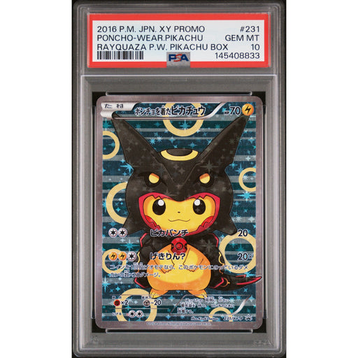 Pokémon TCG: Rayquaza Poncho Pikachu #231 PSA 10
