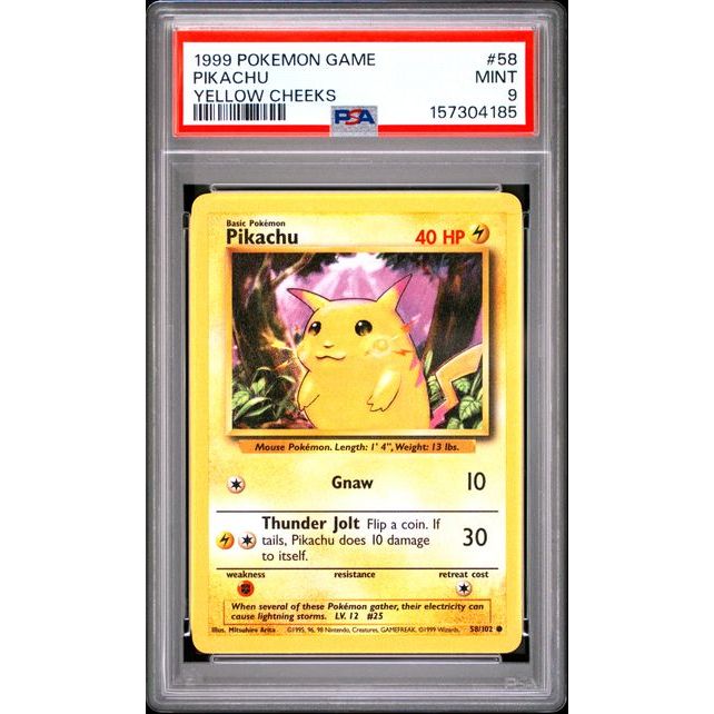 Pokémon TCG: Pikachu #58 PSA 9 - bas
