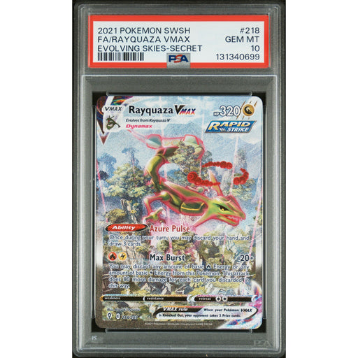 Pokémon TCG: Rayquaza Vmax #218 PSA 10 - Evolving Skies-131340699