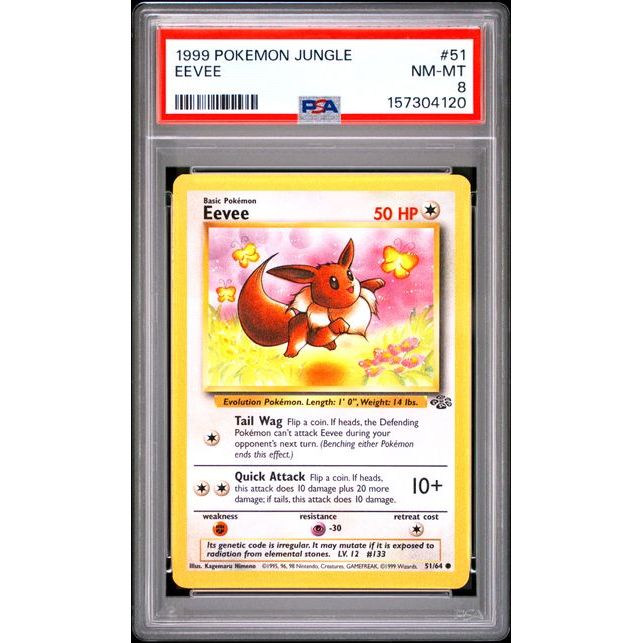 Pokémon TCG: Eevee #51 PSA 8 - Jungle