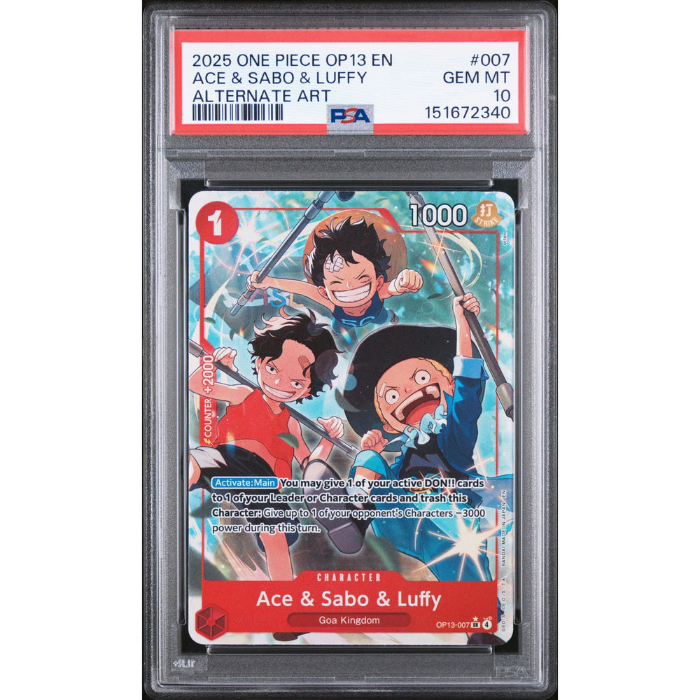 One Piece TCG: Ace & Sabo & Luffy #007 PSA 10