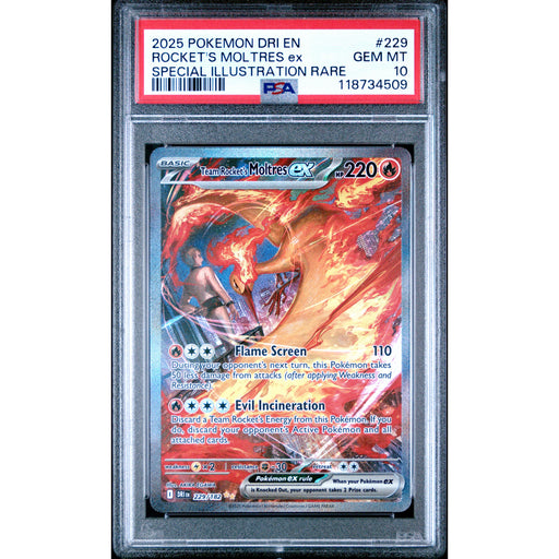 Pokémon TCG: Rocket's Moltres Ex 229 PSA 10 - Destined Rivals