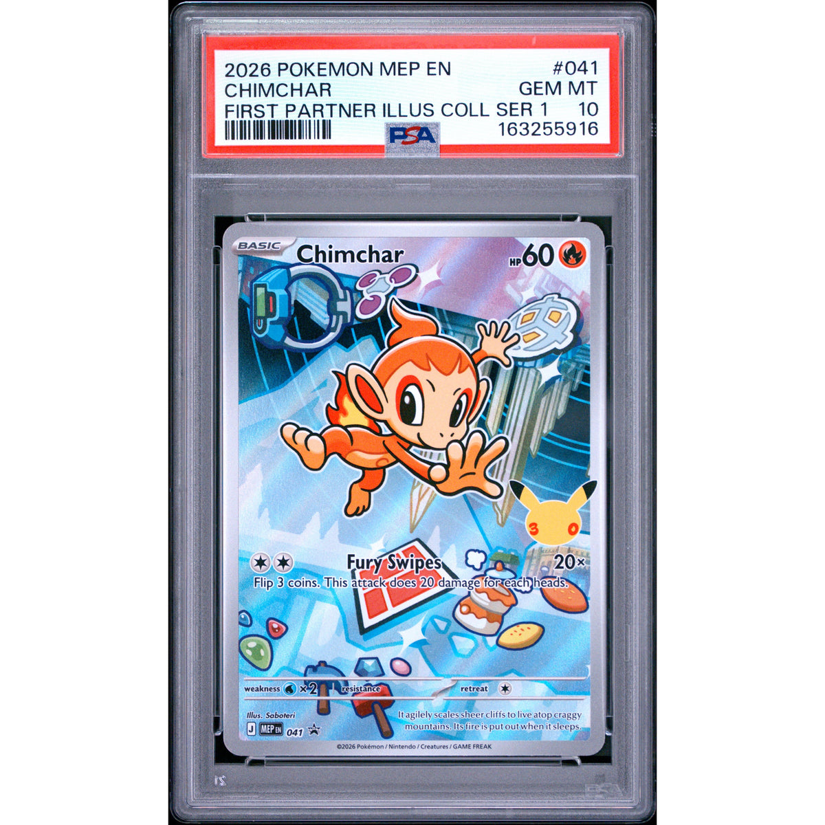 Pokémon TCG: Chimchar #041 PSA 10-163255916