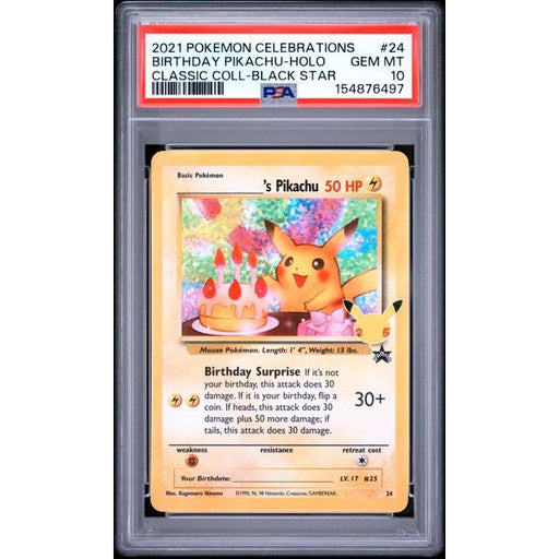 Pokémon TCG: Birthday Pikachu Holo #24 PSA 10-154876497