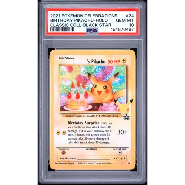 Pokémon TCG: Birthday Pikachu Holo #24 PSA 10-154876497