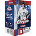 Topps Chrome MLB 2026 Value Box by Topps featuring a player in a New York Yankees uniform. The box spotlights exclusive cards and includes 7 packs per box with 4 cards per pack, for a total of 28 cards.
