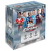 Topps Chrome UEFA Club Competitions 2025/26 Mega Box by Topps features trading cards with seven soccer players and logos of the Champions League, Europa League, and Conference League.