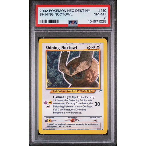 Pokémon TCG: Shining Noctowl #110 PSA 8 - Neo Destiny-154971028