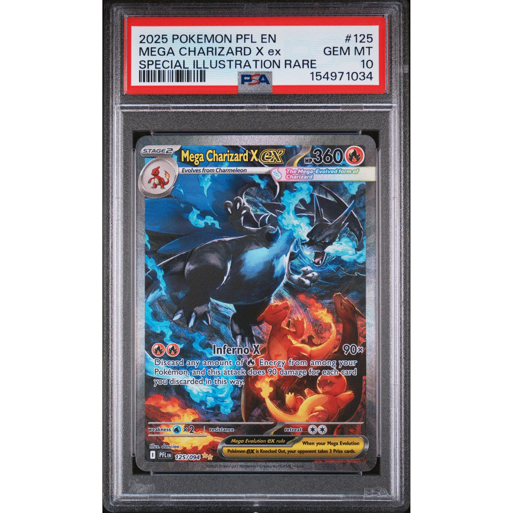 Pokémon TCG: Mega Charizard X Ex #125 PSA 10 - Phantasmal Flames