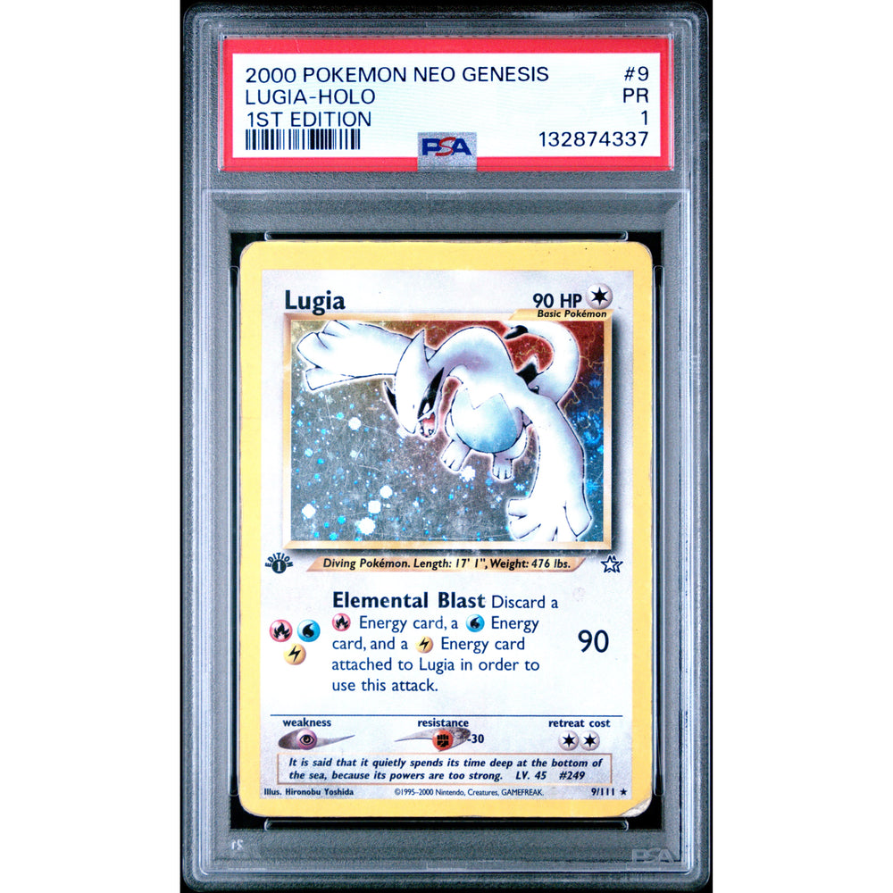 Pokémon TCG: Lugia #9 1:a utgåva PSA 1 holo - Neo Genesis