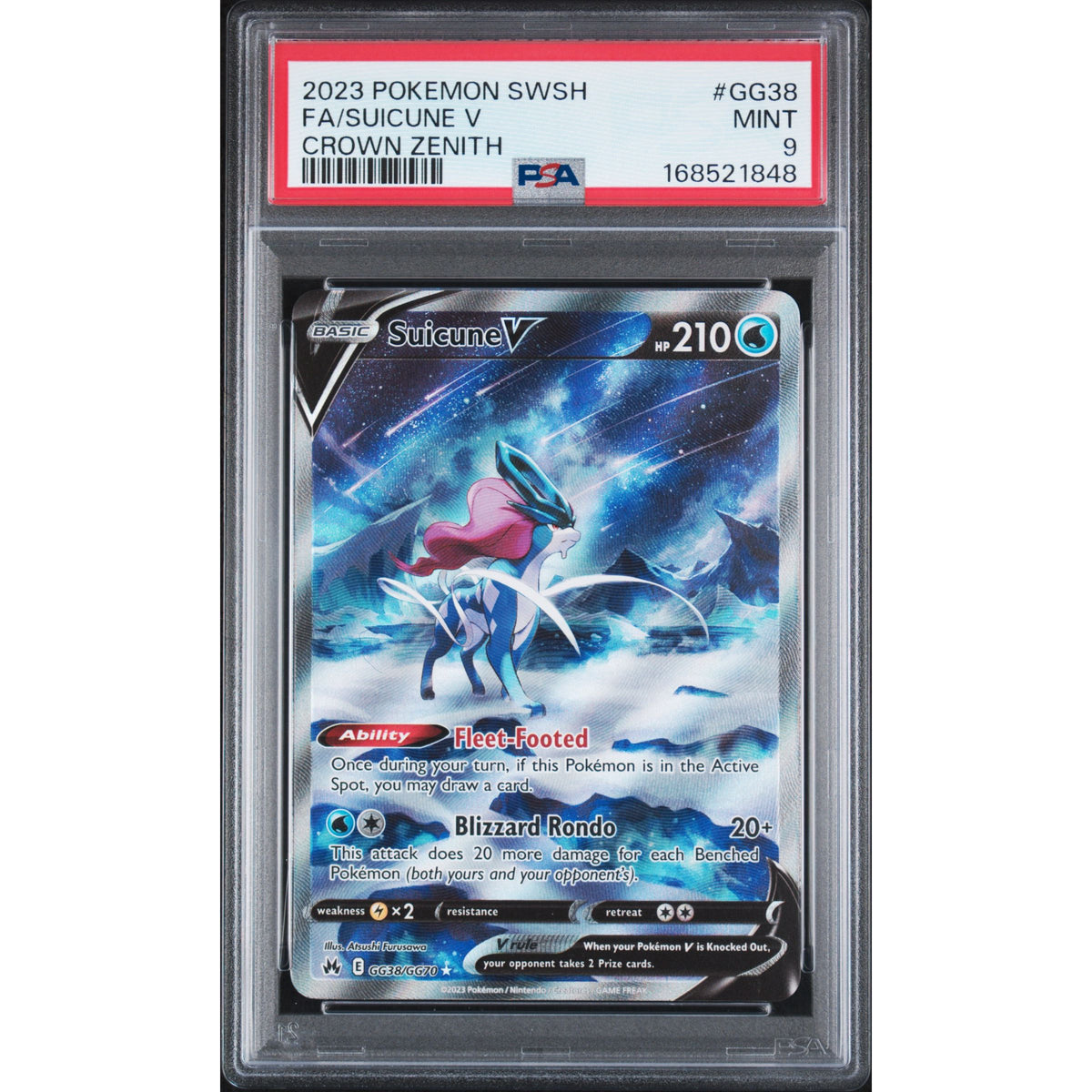Pokémon TCG: Suicune V #GG38 PSA 9-168521848