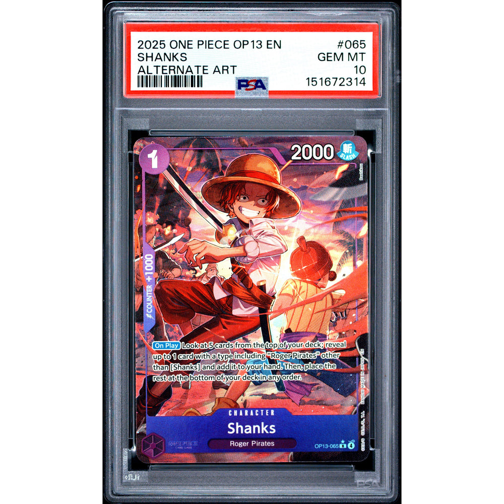One Piece TCG: Shanks #065 PSA 10