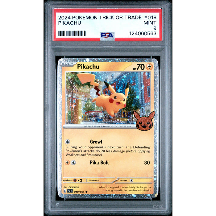 Pokémon TCG: Pikachu #018 PSA 9 - Trick or Trade-124060563