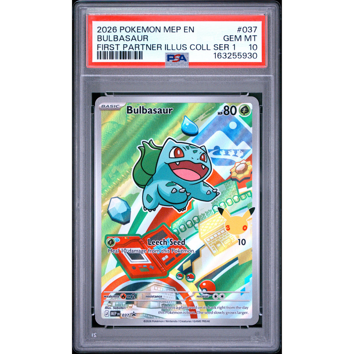 Pokémon TCG: Bulbasaur #037 PSA 10-163255930