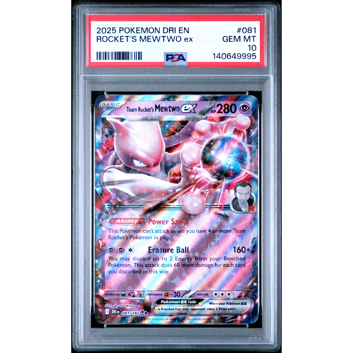 Pokémon TCG: Rocket's Mewtwo Ex #081 PSA 10-140649995