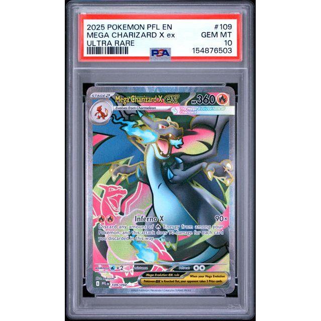 Pokémon TCG: Mega Charizard X Ex #109 PSA 10 - Phantasmal Flames