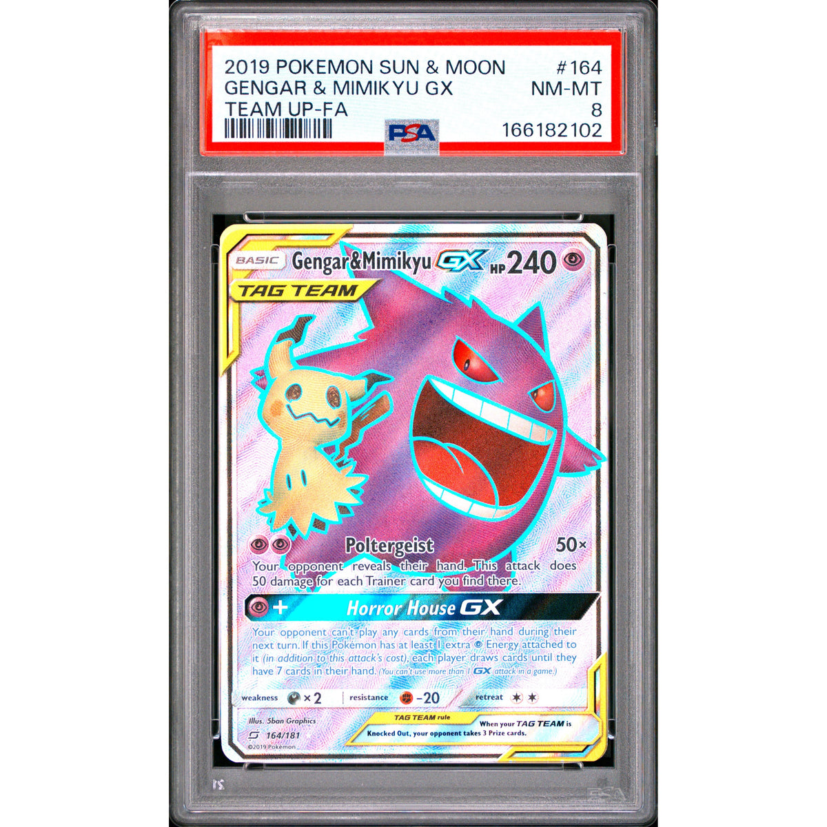 Pokémon TCG: Gengar & Mimikyu Gx #164 PSA 8-166182102