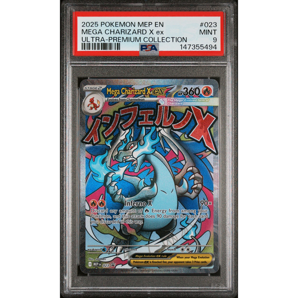 Pokémon TCG: Mega Charizard X Ex #023 PSA 9-147355494