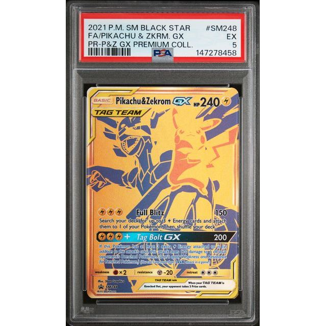 Pokémon TCG: Pikachu & Zekrom Gx #SM248 PSA 5 - SM Black Star Promos
