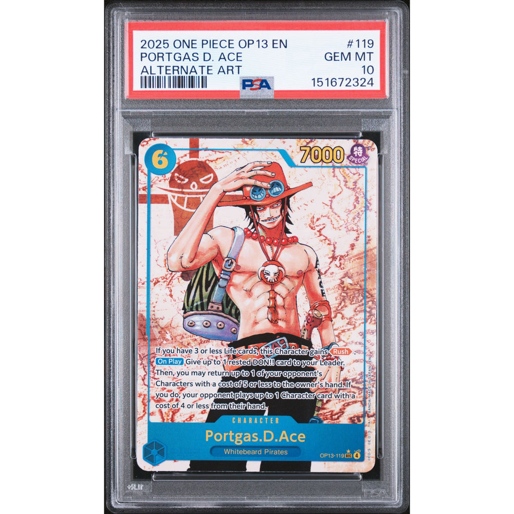 One Piece TCG: Portgas D. Ace #119 PSA 10
