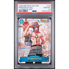 One Piece TCG: Portgas D. Ace #119 PSA 10