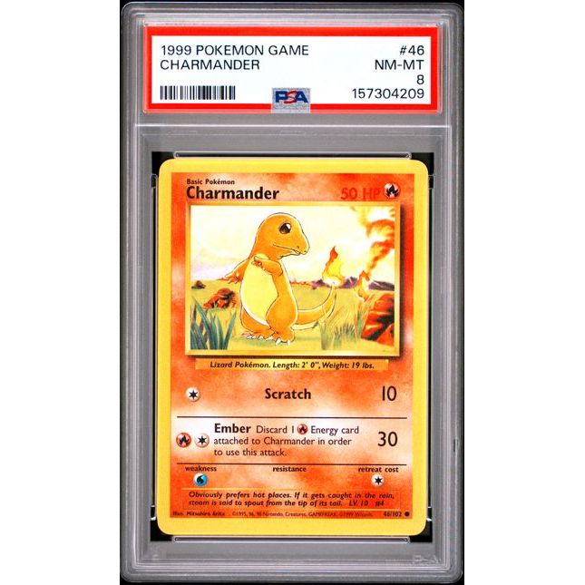 Pokémon TCG: Charmander #46 PSA 8 - bas