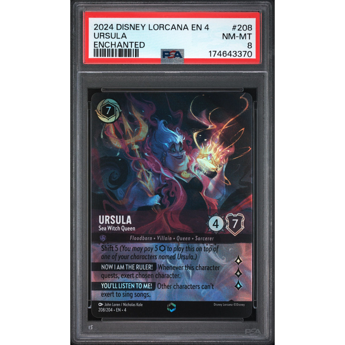 Lorcana: Ursula #208 PSA 8-174643370