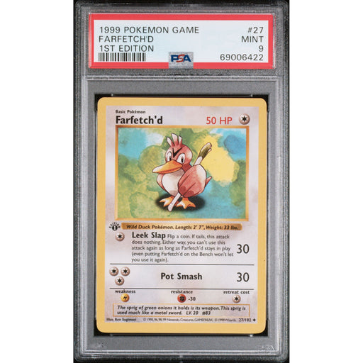 Pokémon TCG: Farfetch'd 27 1st edition PSA 9 - Base Set
