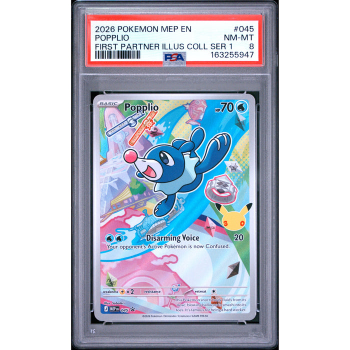 Pokémon TCG: Popplio #045 PSA 8-163255947