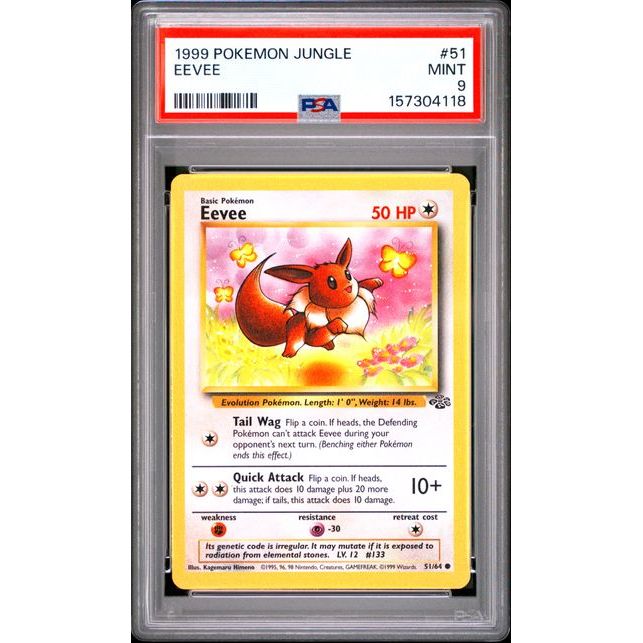 Pokémon TCG: Eevee #51 PSA 9 - Jungle