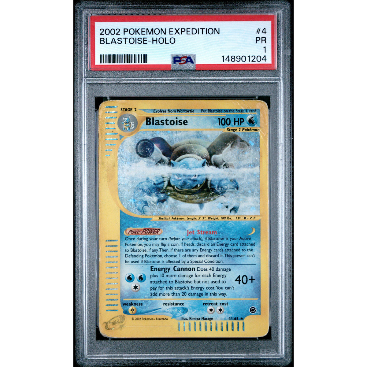 Pokémon TCG: Blastoise Holo #4 PSA 1-148901204
