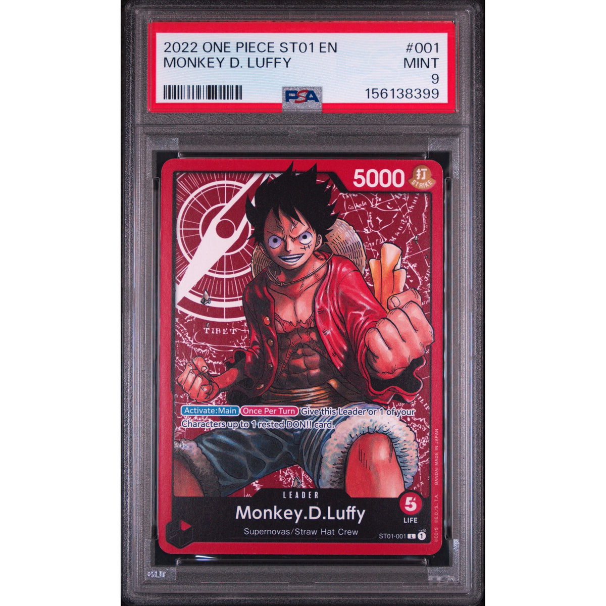 One Piece TCG: Monkey D. Luffy #001 PSA 9-156138399