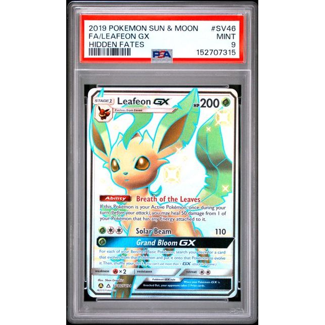 Pokémon TCG: Leafeon Gx #SV46 PSA 9 - Hidden Fates Shiny Vault