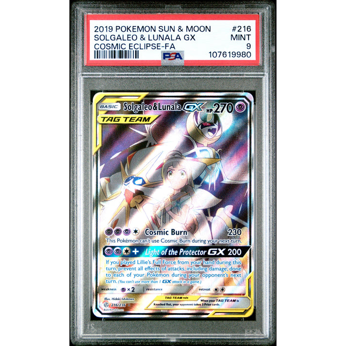 Pokémon TCG: Solgaleo & Lunala GX 216 PSA 9 - Cosmic Eclipse