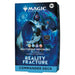 The Magic: The Gathering - Reality Fracture - Multiverse Reforged Commander Deck from Wizards of the Coast features a blue-clad wizard casting magic amid swirling blue energy and is recommended for ages 13 and up.