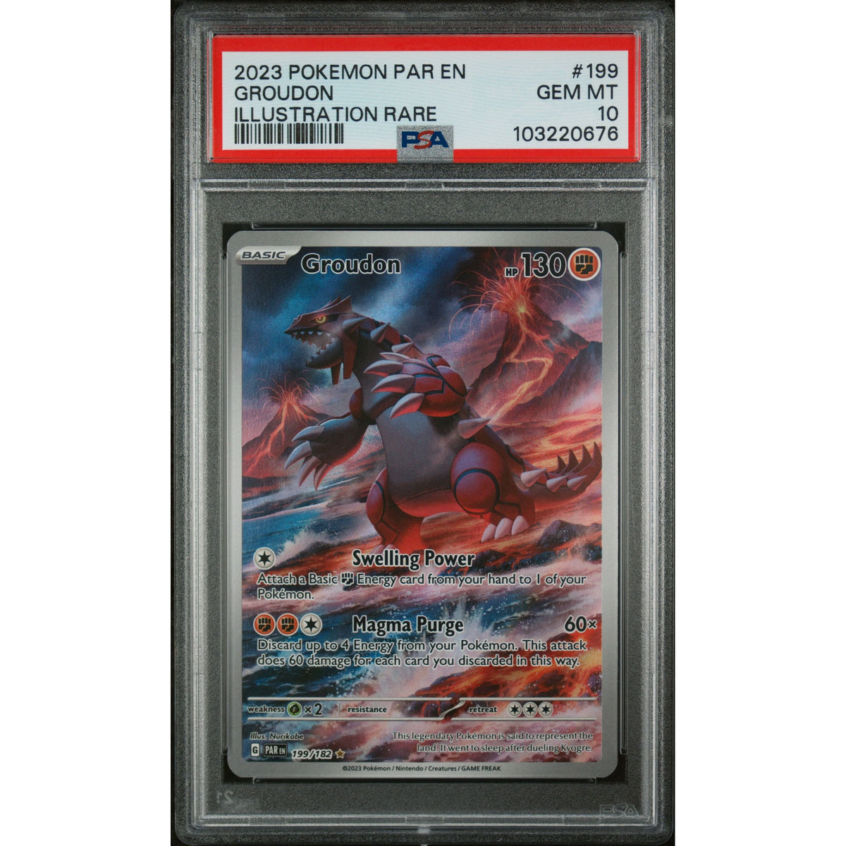 Pokémon TCG: Groudon 199 PSA 10 - Paradox Rift