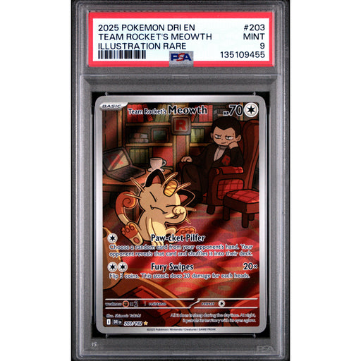 Pokémon TCG: Team Rocket's Meowth #203 PSA 9-135109455