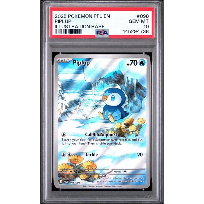 Pokémon TCG: Piplup #098 PSA 10 - Phantasmal Flames-145294738