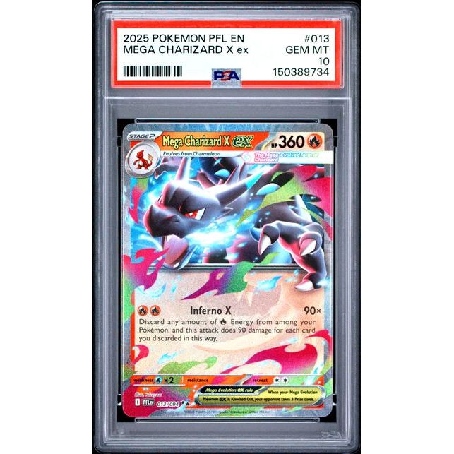 Pokémon TCG: Mega Charizard X Ex #013 PSA 10 - Phantasmal Flames