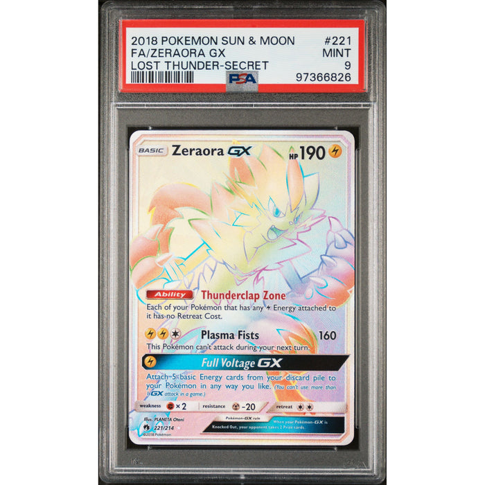 Pokémon TCG: Zeraora Gx #221 PSA 9 - Lost Thunder