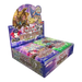 A Konami Yu-Gi-Oh!: Battles of Legend - Glorious Gallery Booster Display featuring vibrant character art and multiple booster packs inside.