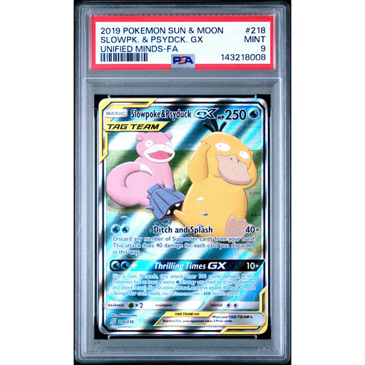 Pokémon TCG: Slowpoke & Psyduck Gx #218 PSA 9 - Unified Minds-143218008