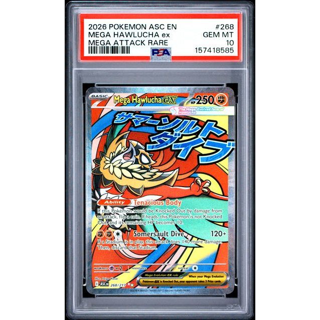 Pokémon TCG: Mega Hawlucha Ex #268 PSA 10 - Ascended Heroes