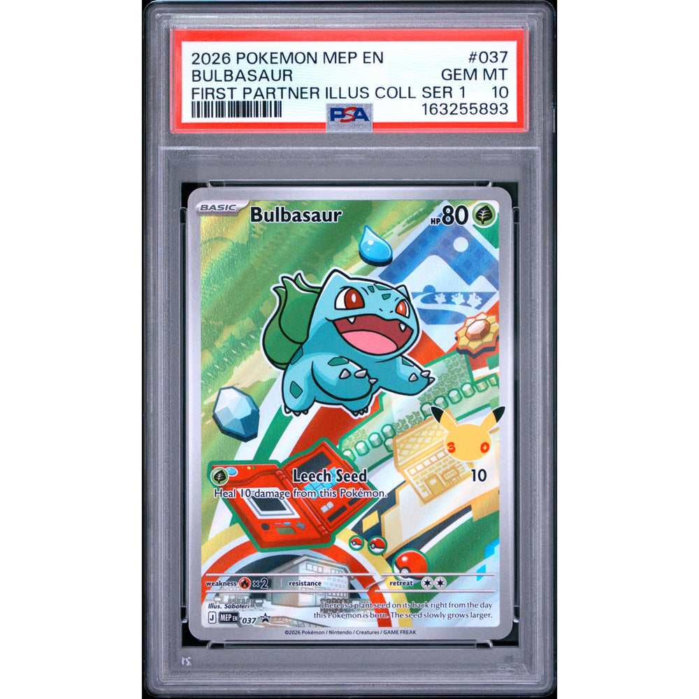Pokémon TCG: Bulbasaur #037 PSA 10 - Mega Evolution Black Star Promo