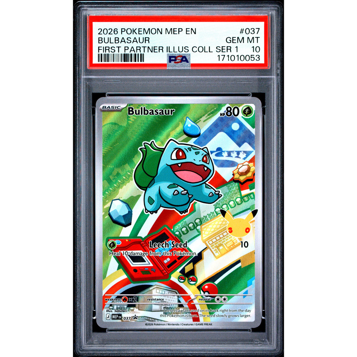 Pokémon TCG: Bulbasaur #037 PSA 10-171010053