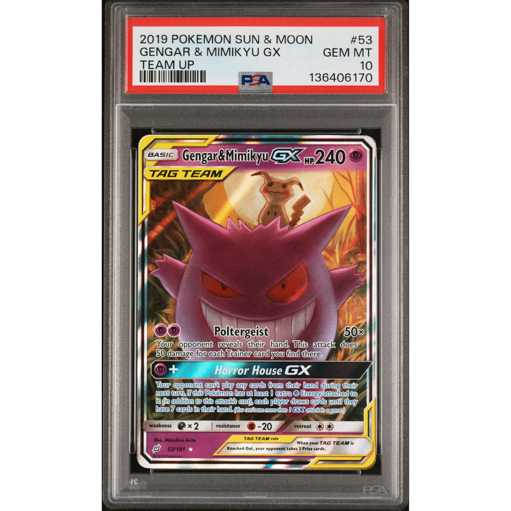 Pokémon TCG: Gengar & Mimikyu Gx #53 PSA 10 - Team Up