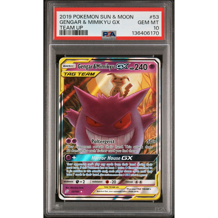 Pokémon TCG: Gengar & Mimikyu Gx #53 PSA 10-136406170